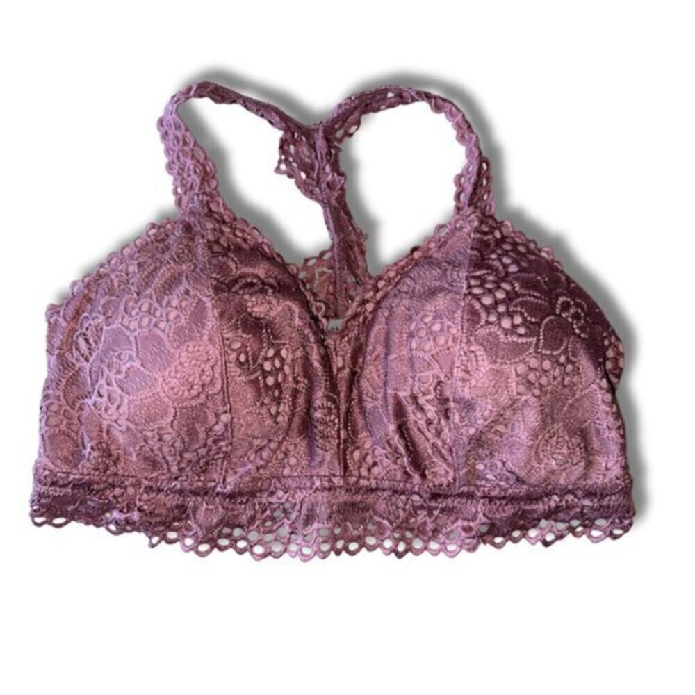 Maurices Plus Size 1 Purple Lace Racerback Bralette